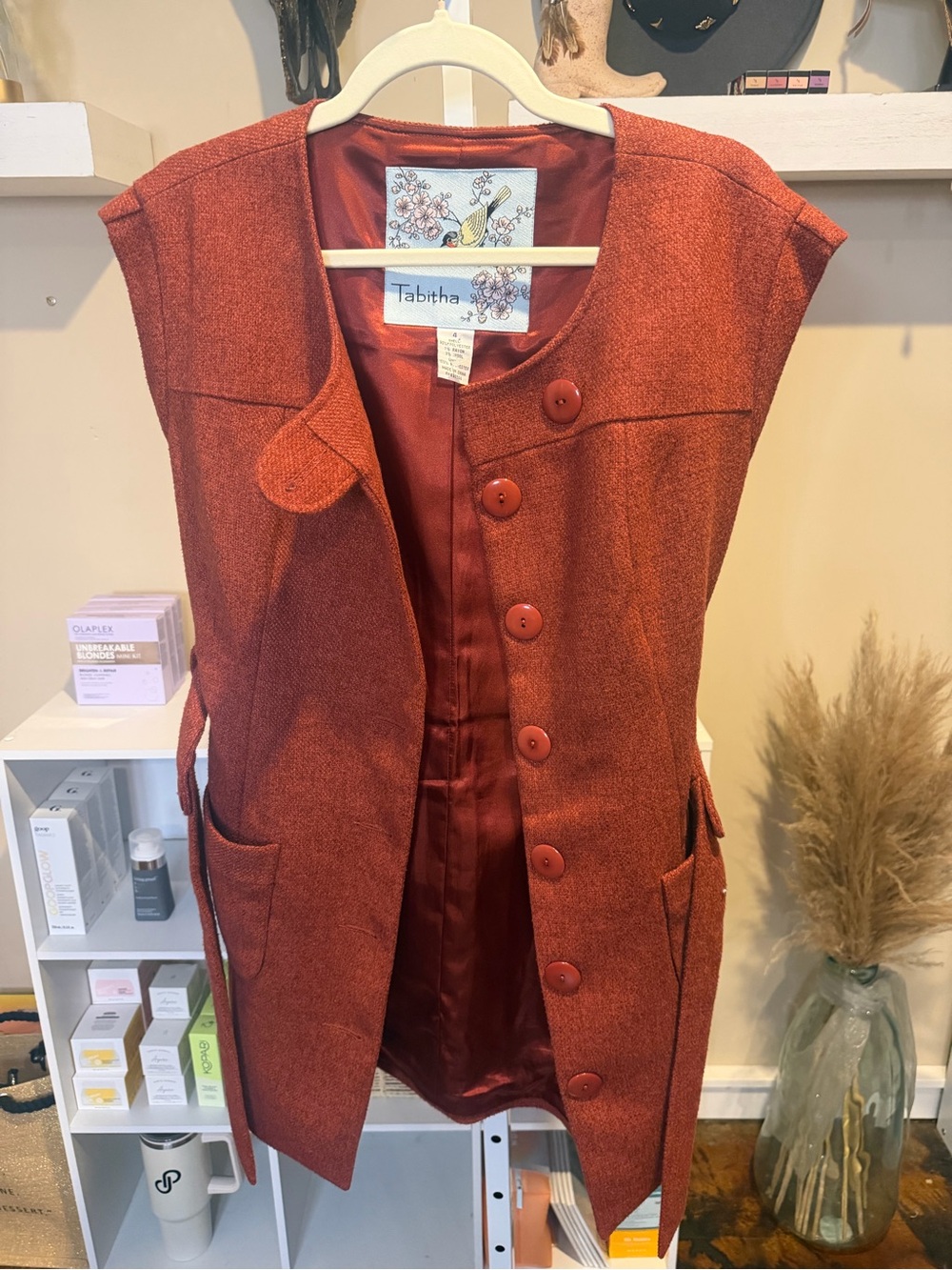 Tabitha x Anthropologie Blustery Days Belted Vest Short-Sleeve Coatigan